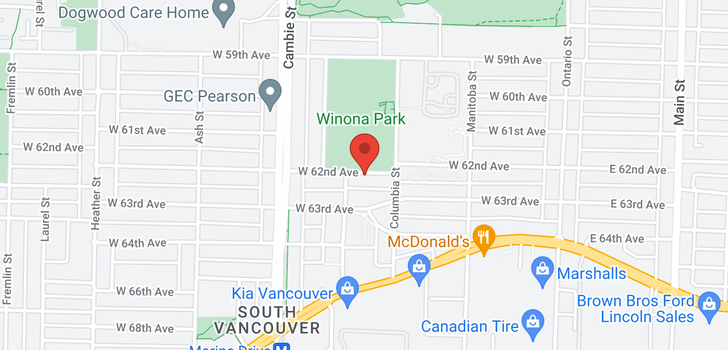map of 358 W 62ND AVENUE